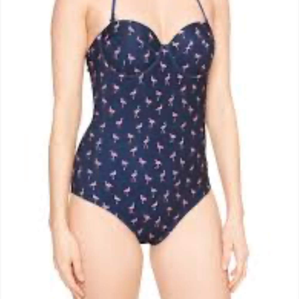 Gap Womens Flamingo Halter Style One Piece Bathing Suit, Size Large